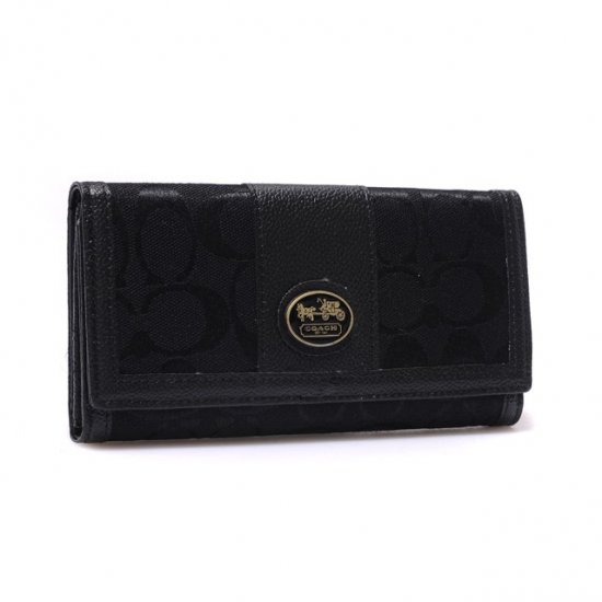 Coach Legacy Slim Envelope in Signature Large Black Wallets BLN | Coach Outlet Canada